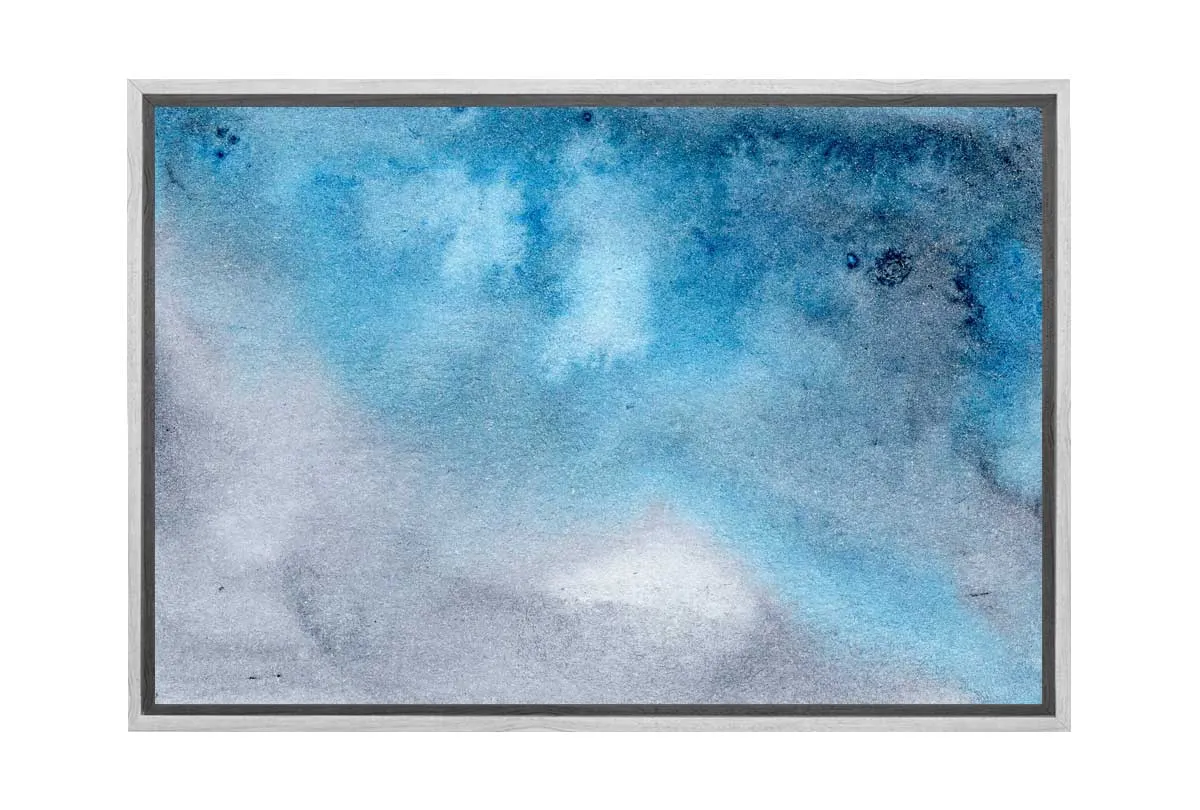 Blue and Grey Watercolour Abstract | Canvas Wall Art Print