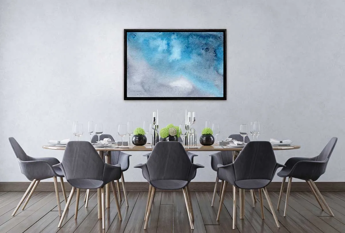 Blue and Grey Watercolour Abstract | Canvas Wall Art Print