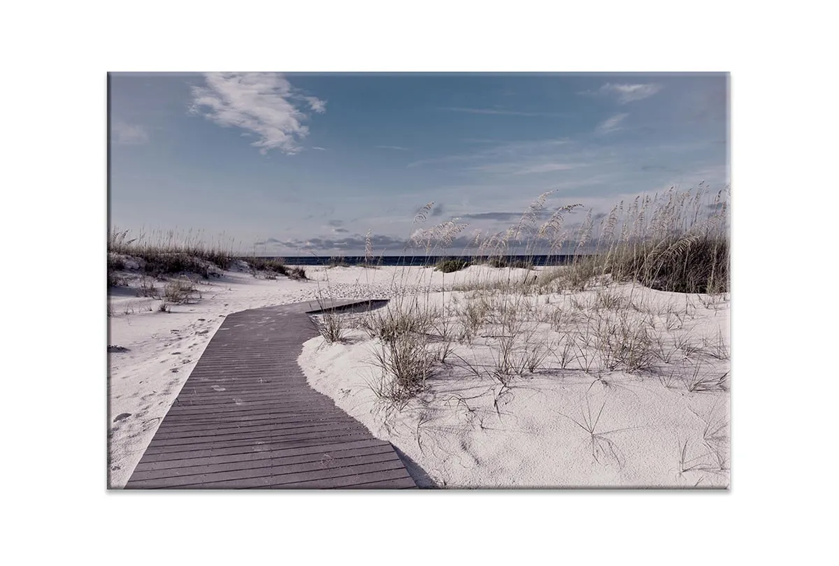 Boardwalk Through Dunes | Canvas Wall Art Print