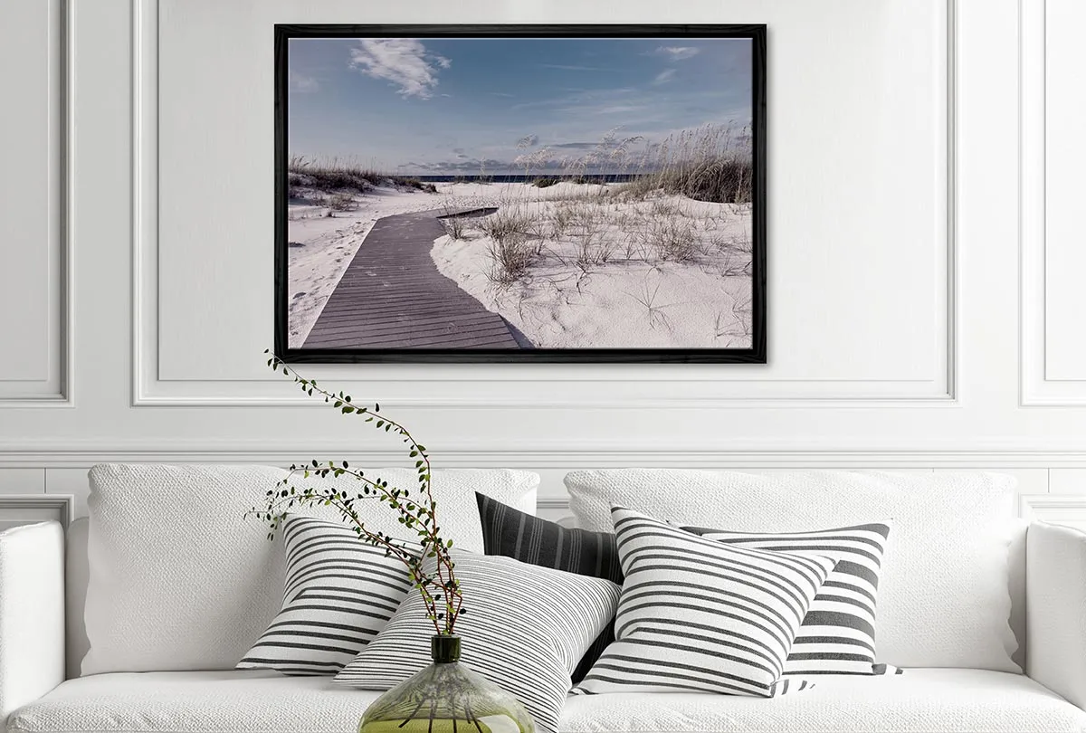 Boardwalk Through Dunes | Canvas Wall Art Print