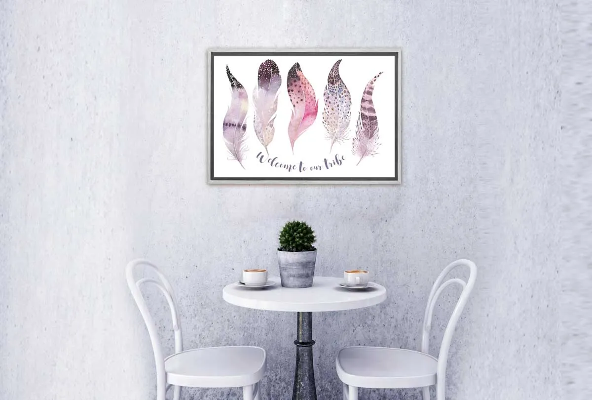 Boho Tribe Feathers | Boho Canvas Wall Art Print