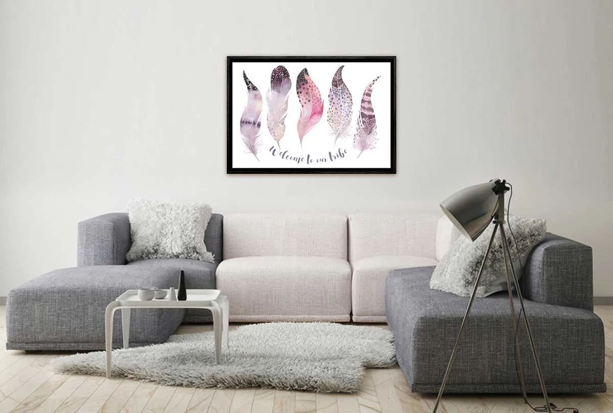 Boho Tribe Feathers | Boho Canvas Wall Art Print