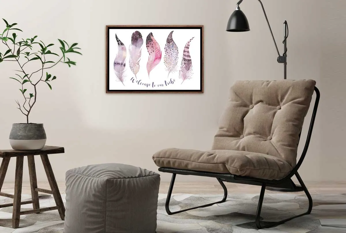 Boho Tribe Feathers | Boho Canvas Wall Art Print