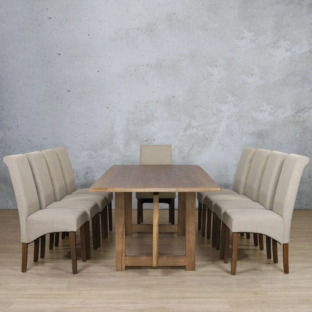 Bolton Wood Top & Windsor 10 Seater Dining Set