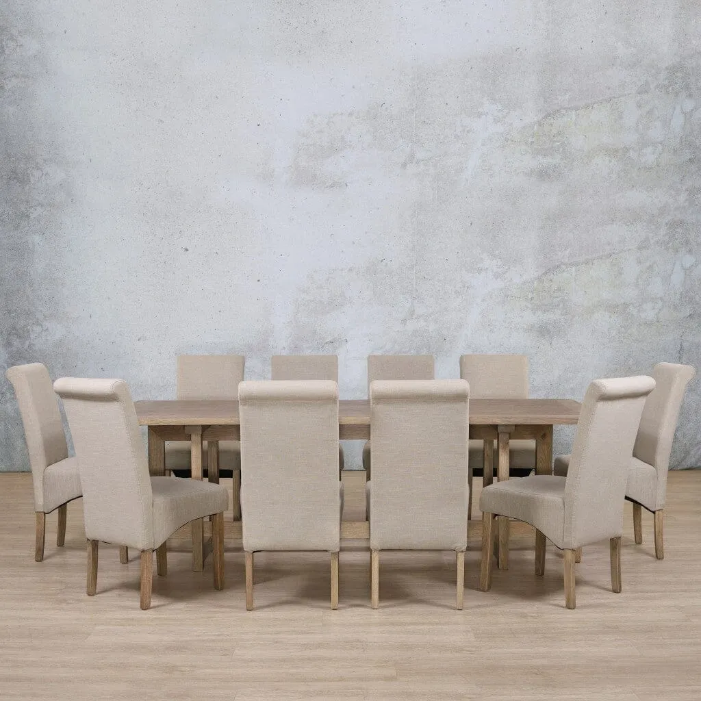 Bolton Wood Top & Windsor 10 Seater Dining Set