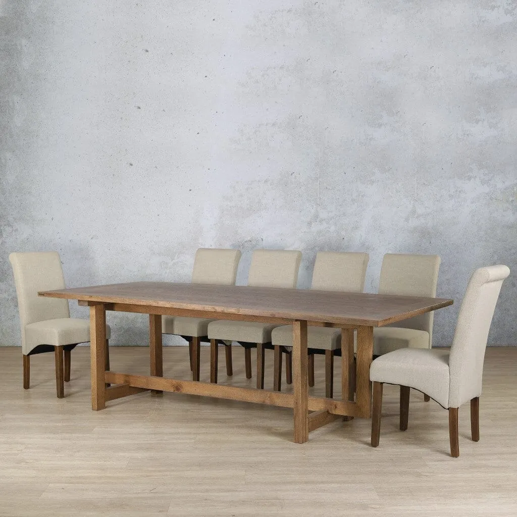 Bolton Wood Top & Windsor 10 Seater Dining Set