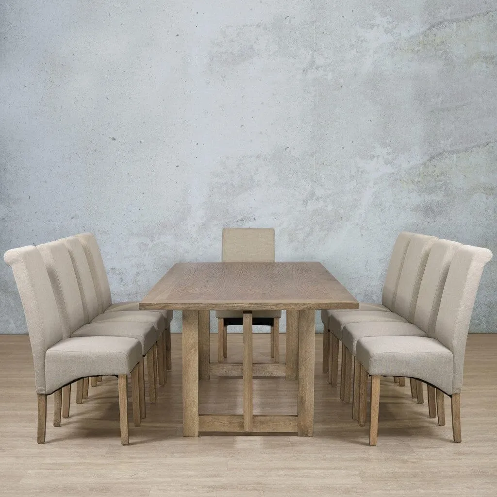 Bolton Wood Top & Windsor 10 Seater Dining Set