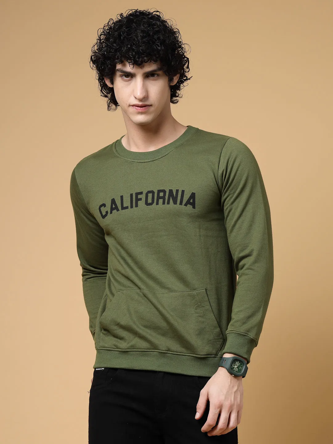 California Round Neck  Fleece Sweatshirt