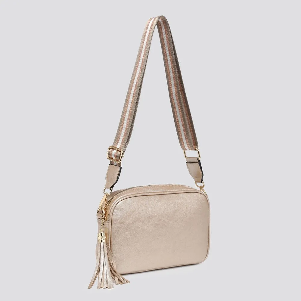 Camera Bag & Glitter Stripe Strap  - Tan