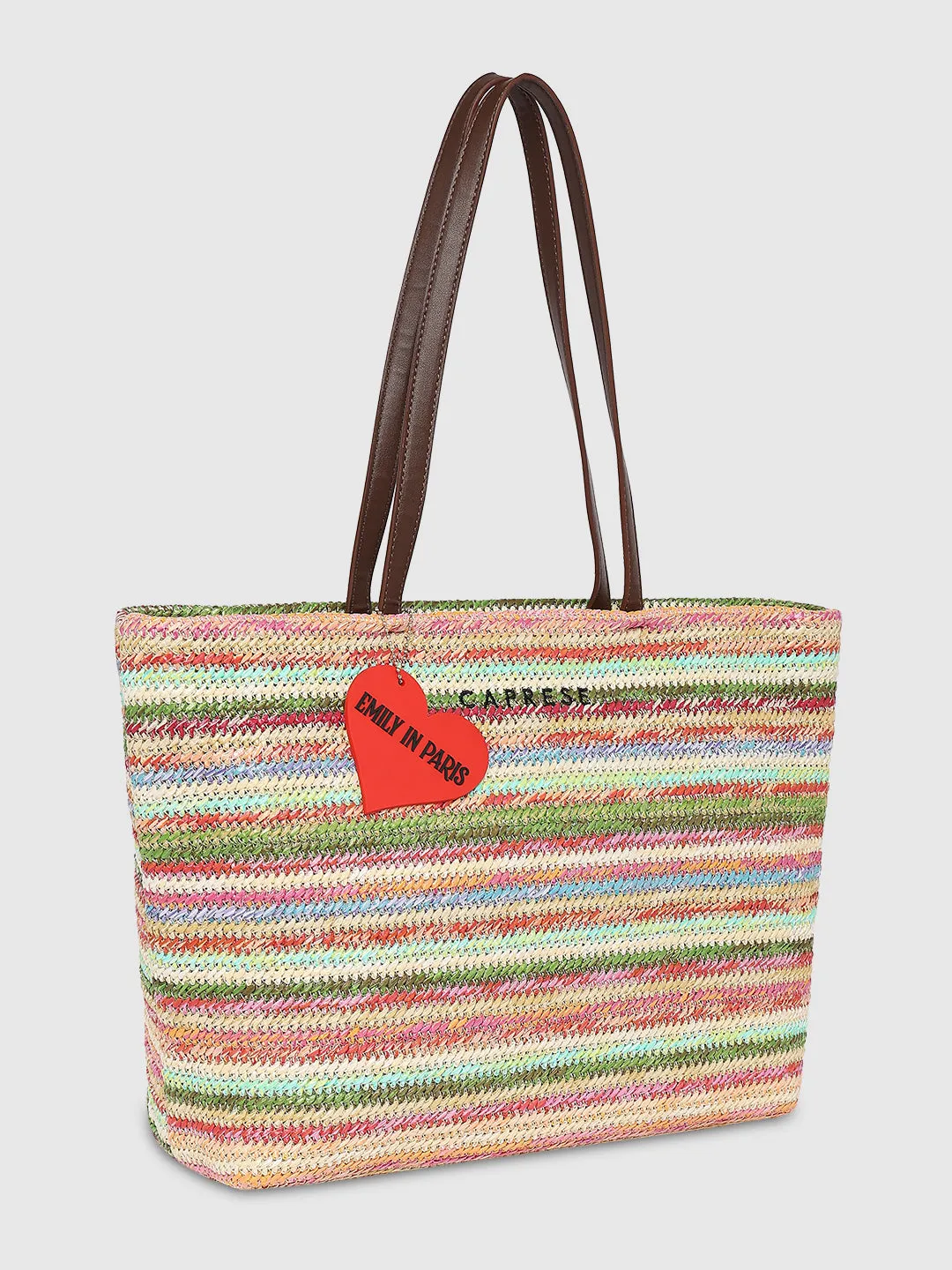 Caprese Emily In Paris Printed Tote Handbag Pastel