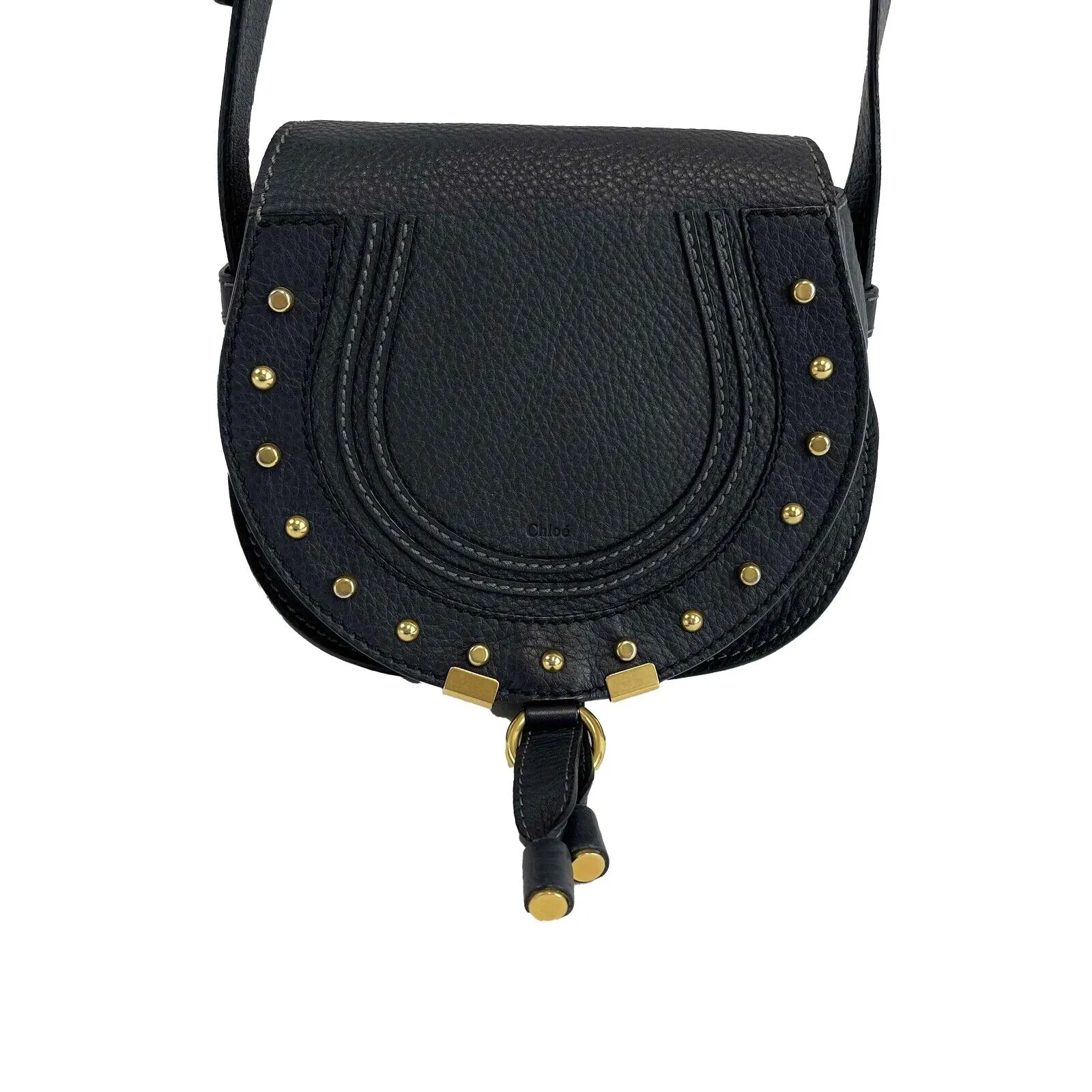 Chloe - Marcie Small Black Saddle Bag / Crossbody