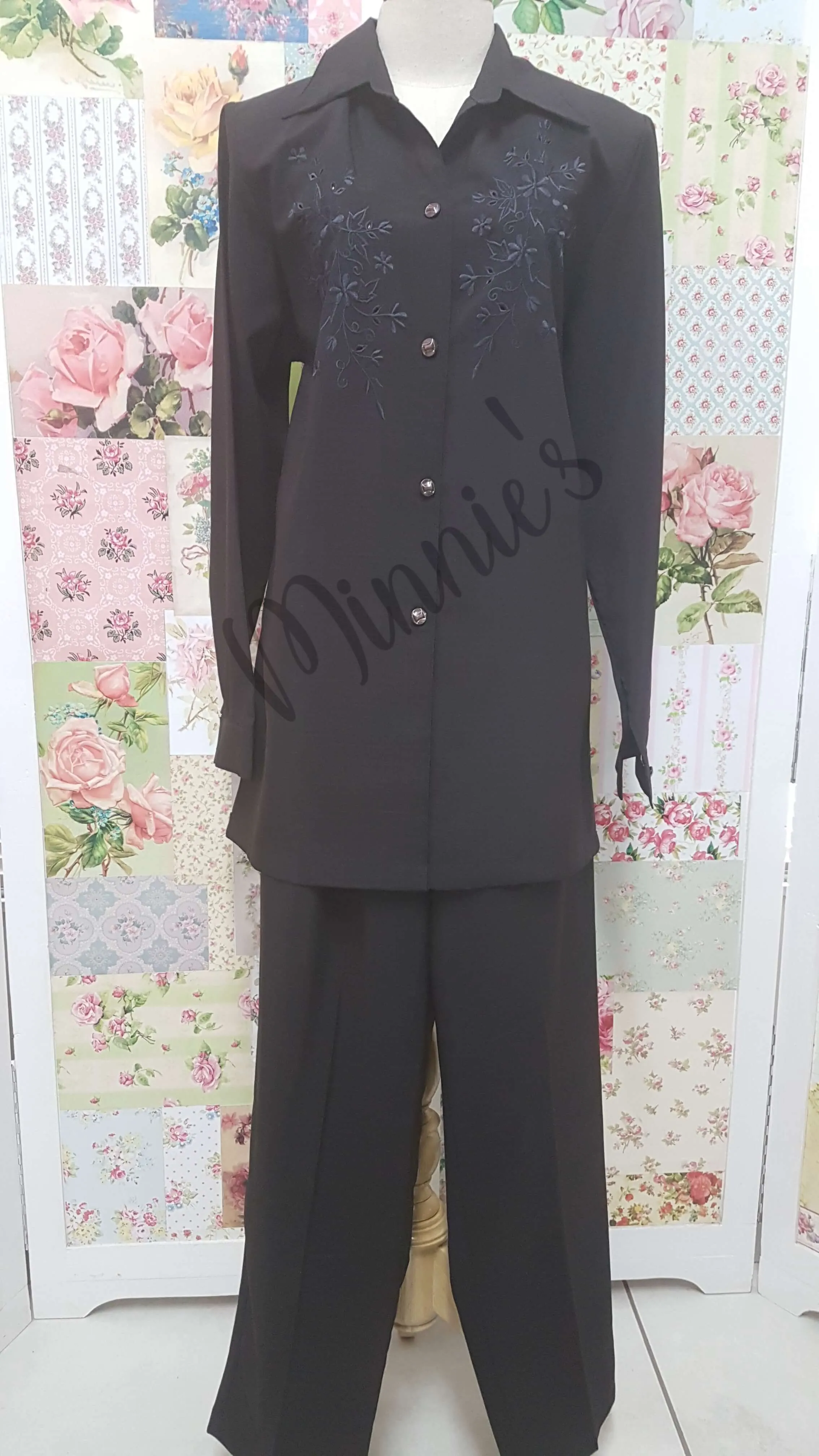 Chocolate Brown 2-Piece Pants Set BS091