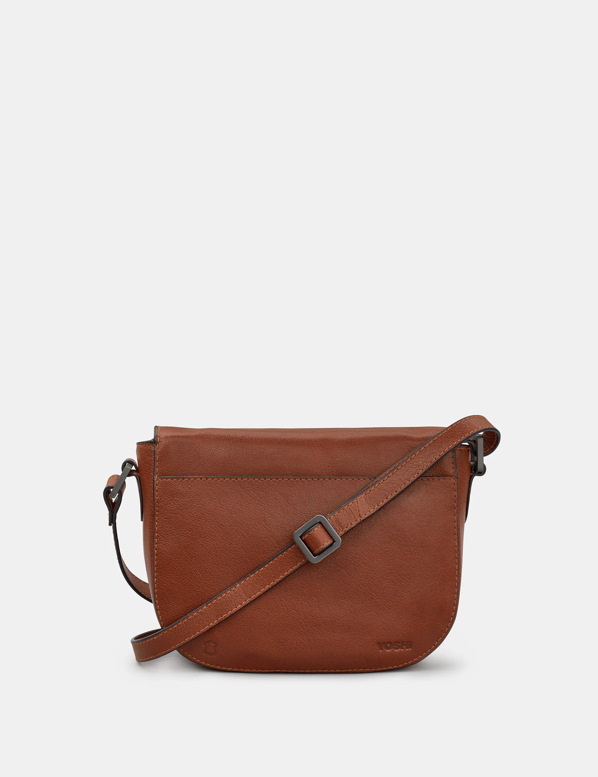 Clarendon Brown Leather Flap Over Cross Body Bag