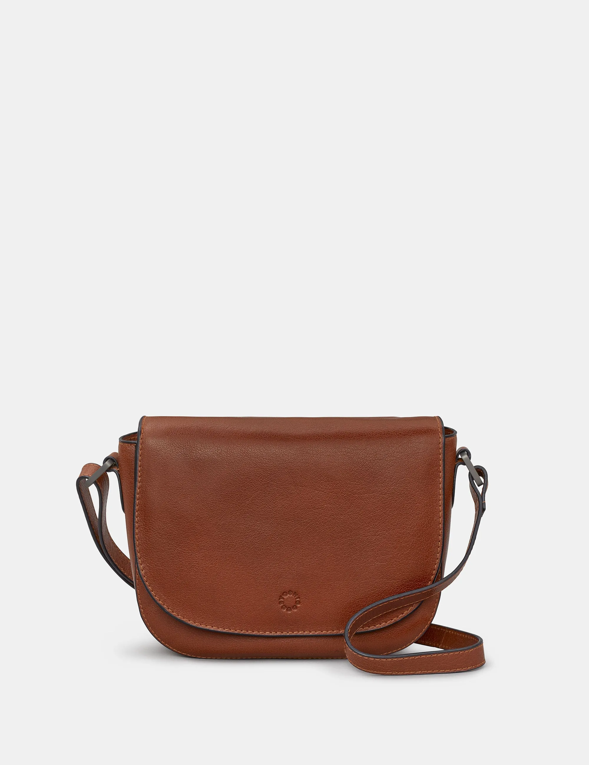 Clarendon Brown Leather Flap Over Cross Body Bag