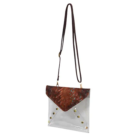 Clear Brown Old Cow Fashion Stadium Cross Body Bag