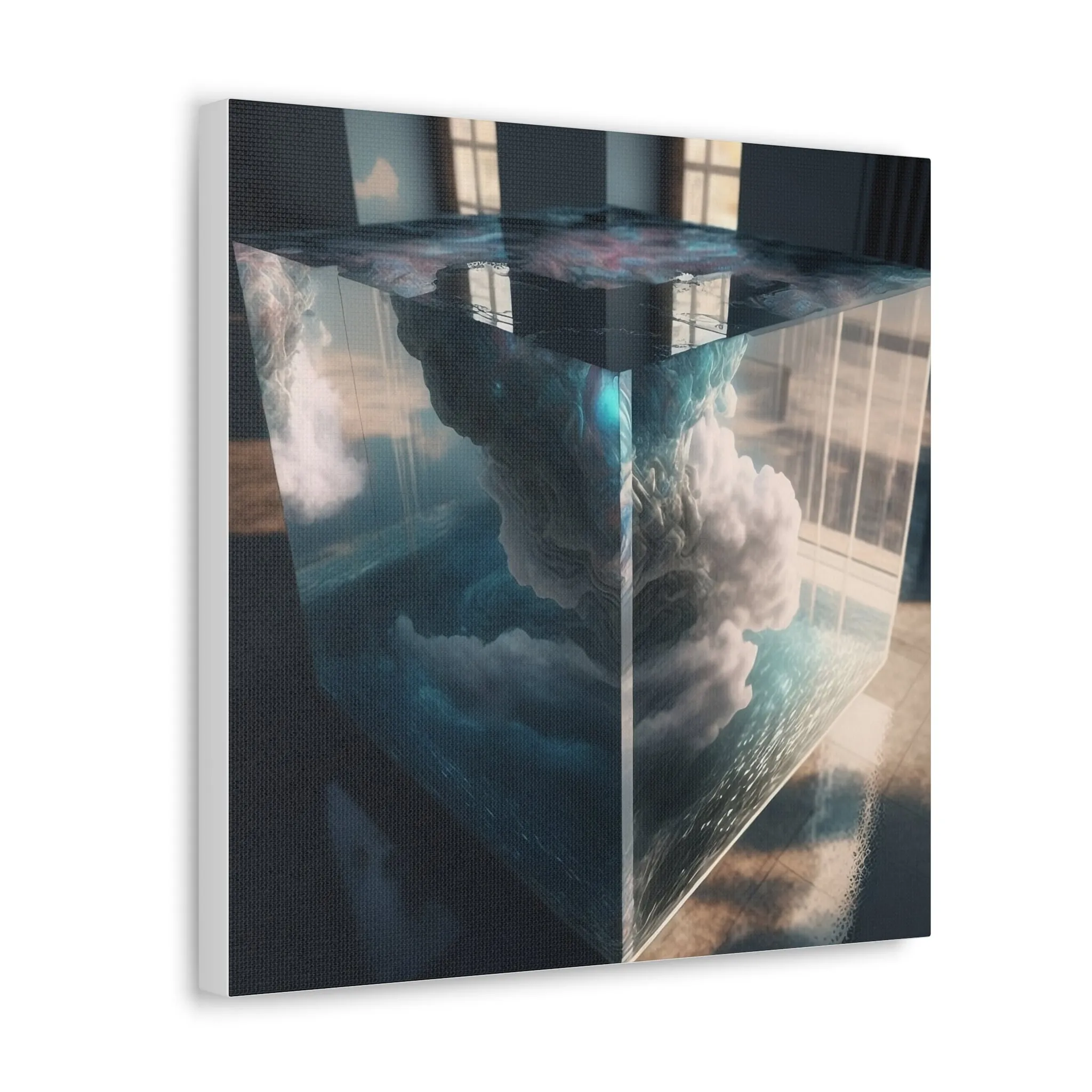 Cloud Cube Encased Galaxy Wall Art Canvas Spiritual Decor