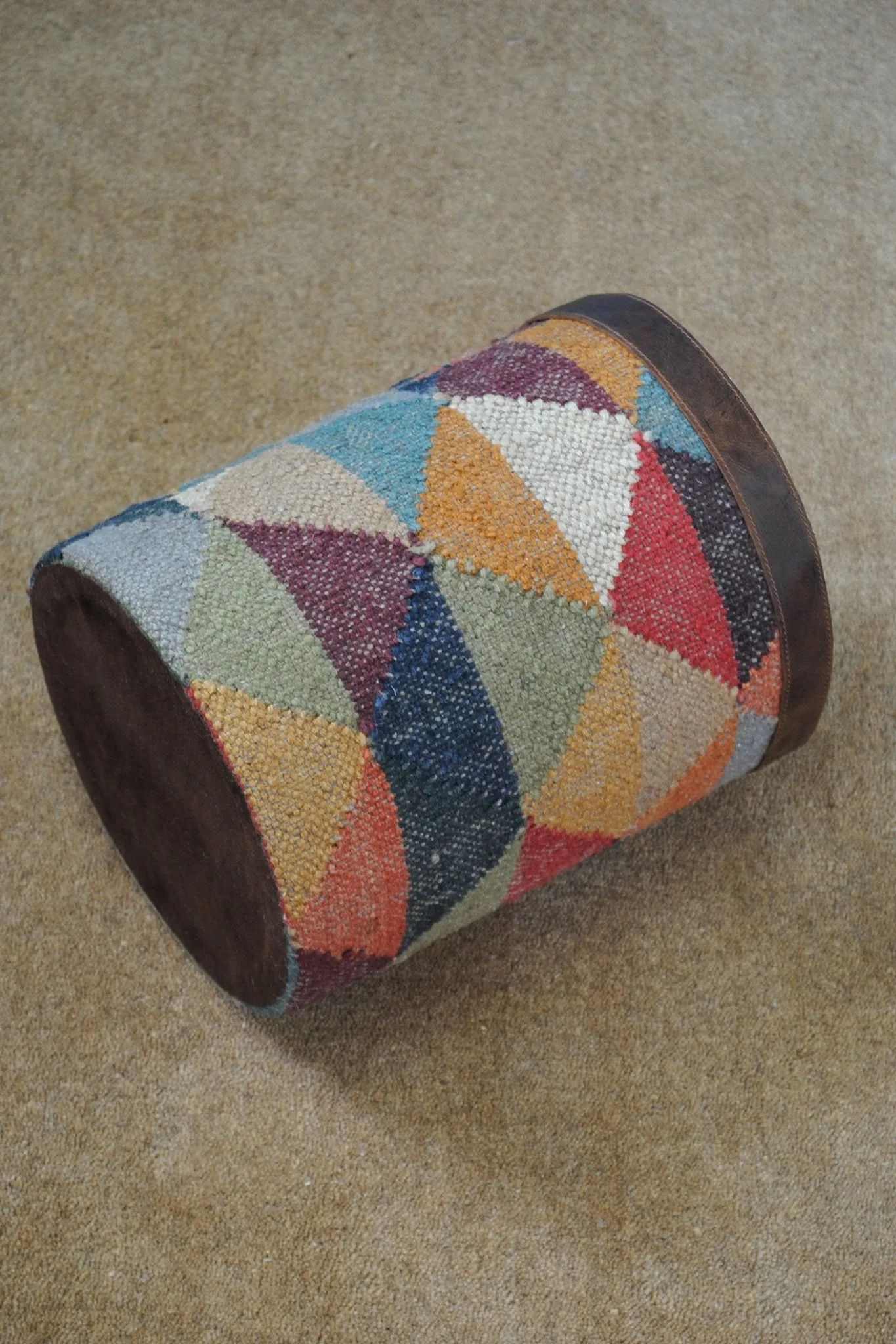 DAREN -  KILIM & LEATHER  BIN