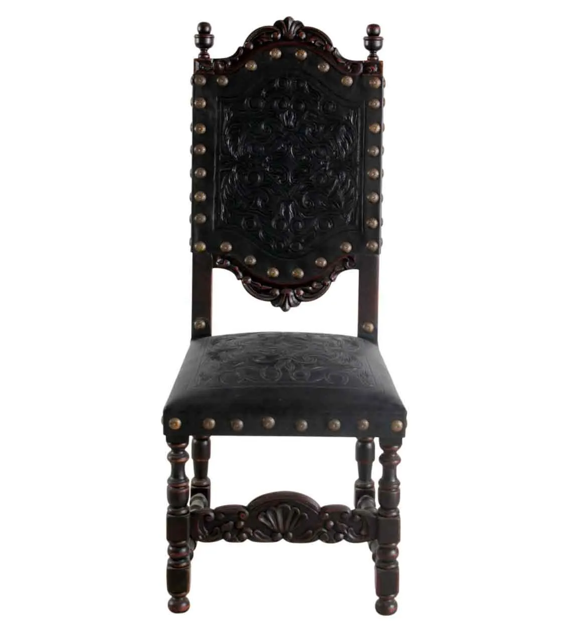 Del Rey Black Spanish Leather Chair