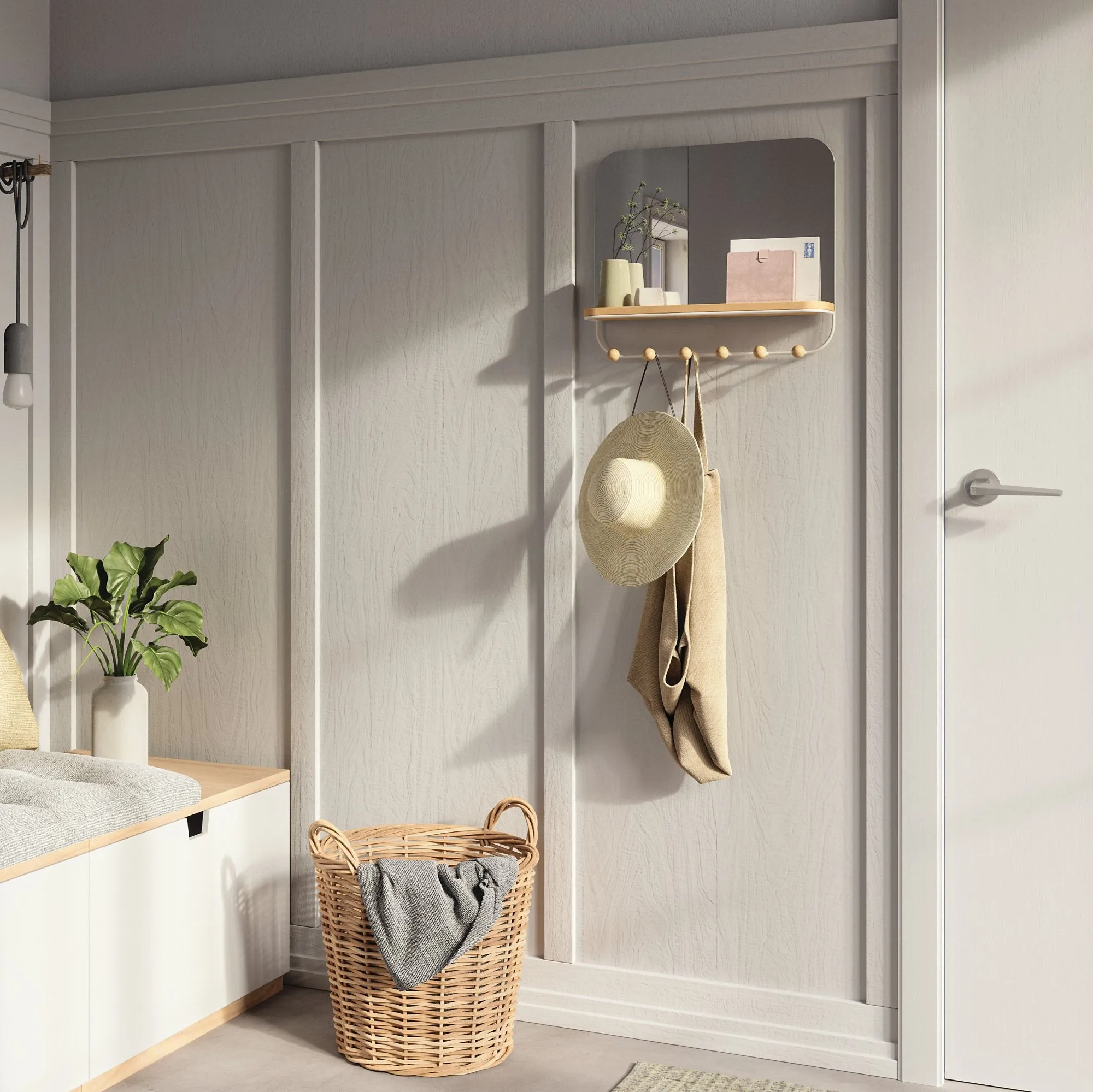 Estique Mirror with Hooks