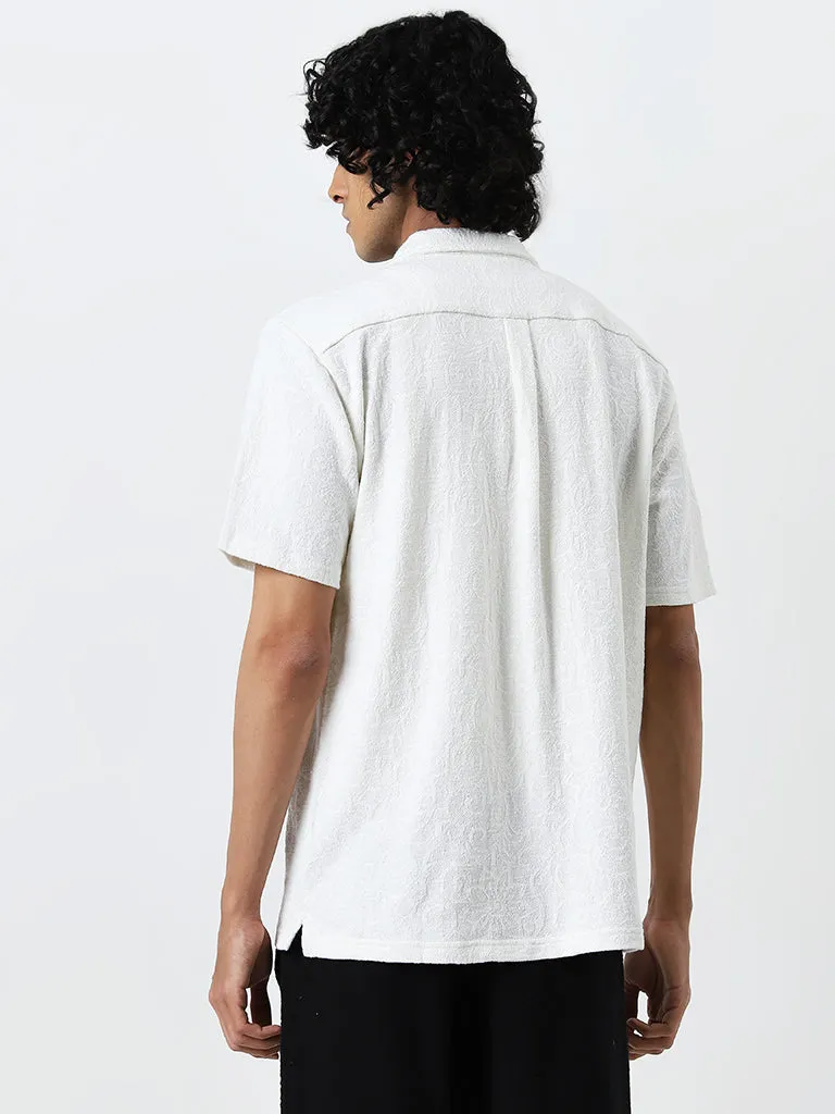 ETA White Textured Relaxed Fit Shirt