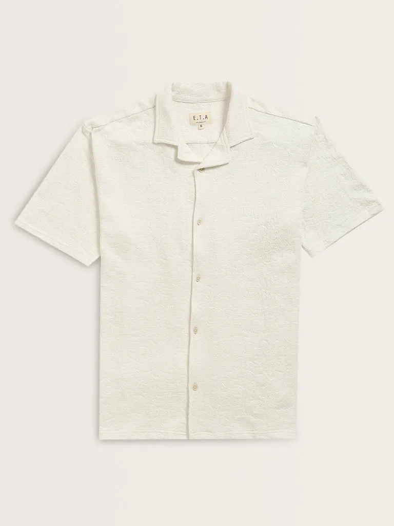 ETA White Textured Relaxed Fit Shirt