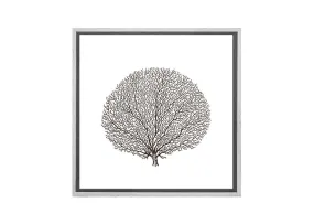 Fan Coral Black on White | Canvas Wall Art Print