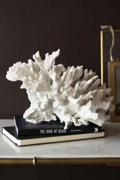 Faux Pure White Coral Ornament