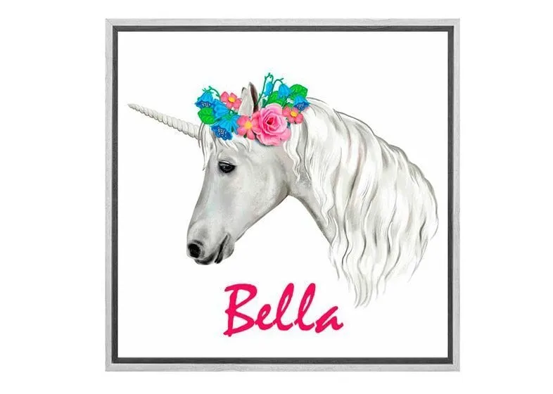 Girls’ Personalised Unicorn | Kids Canvas Wall Art Print