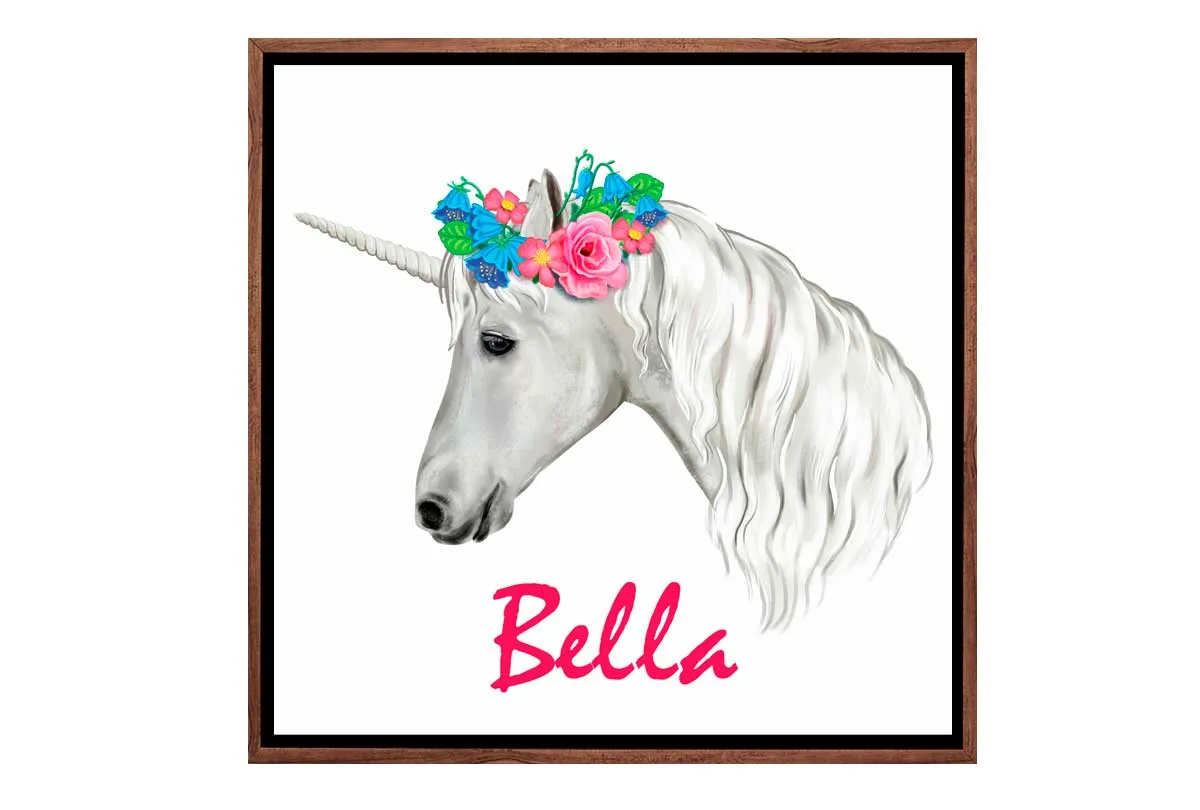 Girls’ Personalised Unicorn | Kids Canvas Wall Art Print