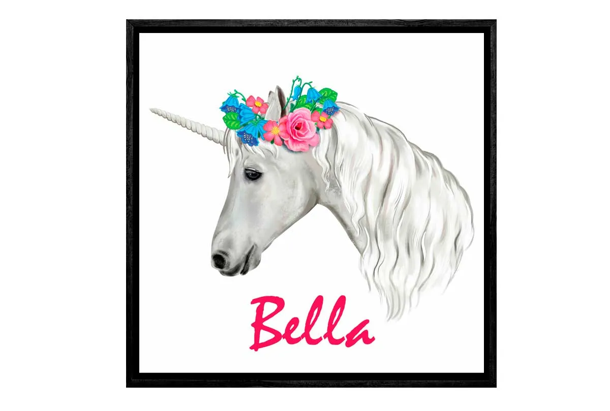 Girls’ Personalised Unicorn | Kids Canvas Wall Art Print