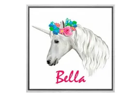 Girls’ Personalised Unicorn | Kids Canvas Wall Art Print