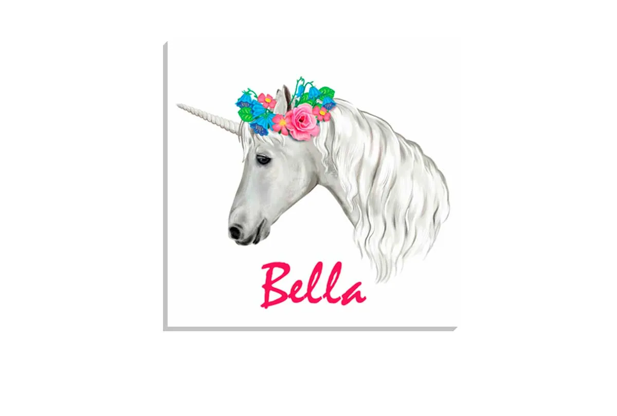 Girls’ Personalised Unicorn | Kids Canvas Wall Art Print