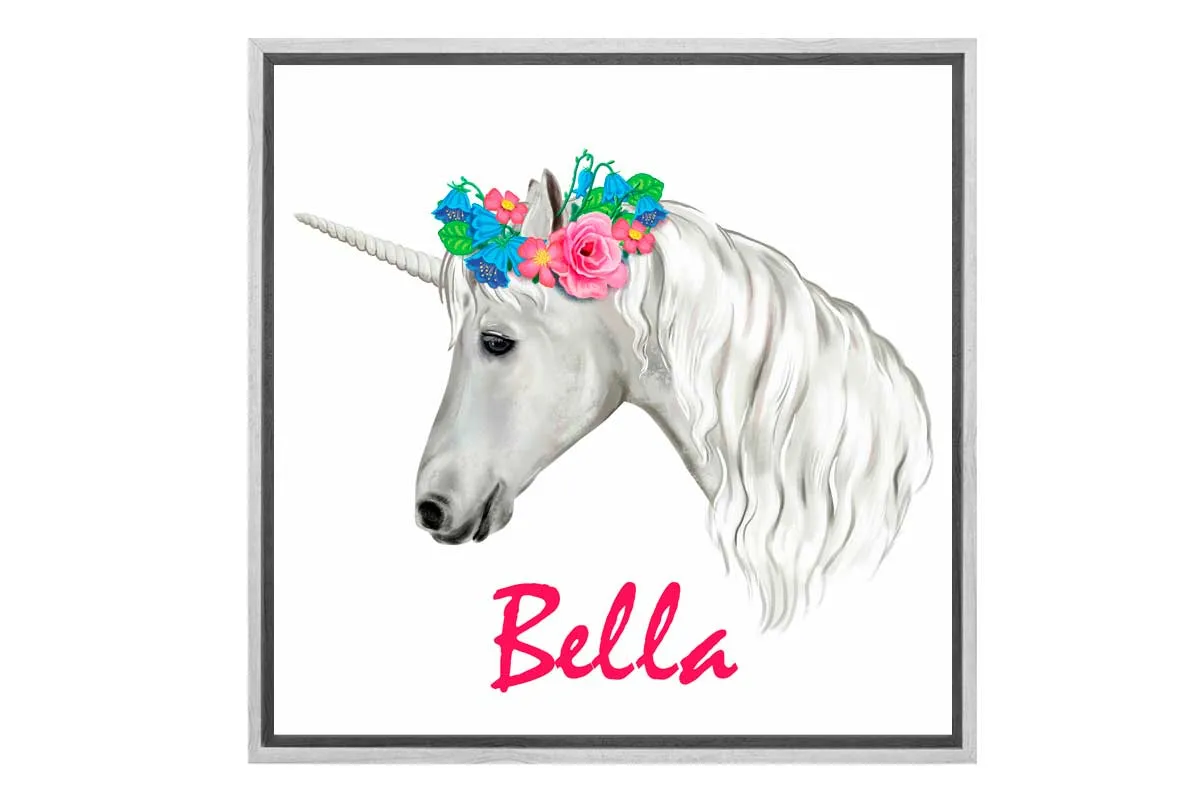 Girls’ Personalised Unicorn | Kids Canvas Wall Art Print