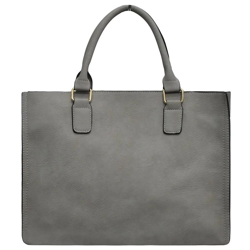 Gray NGIL Faux Leather 2-IN-1 Tassel Bag