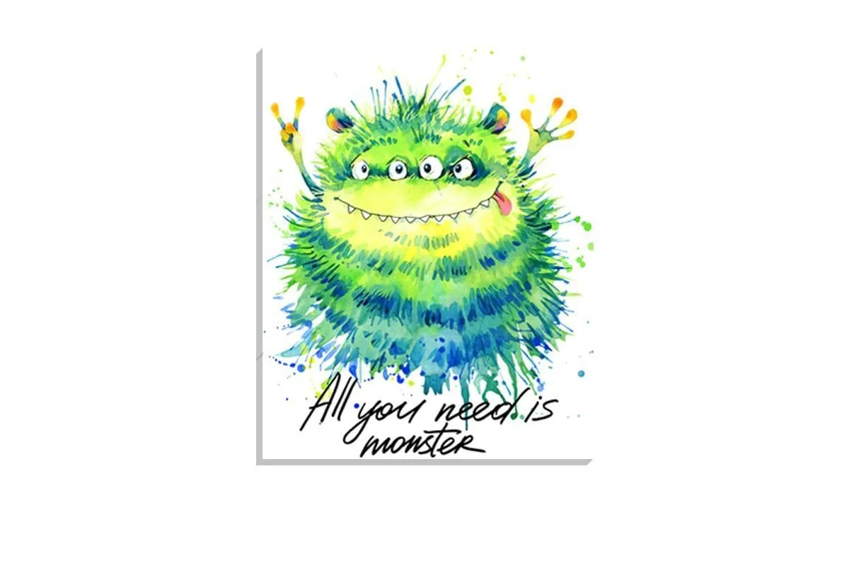 Green Monster | Kids Wall Art Print