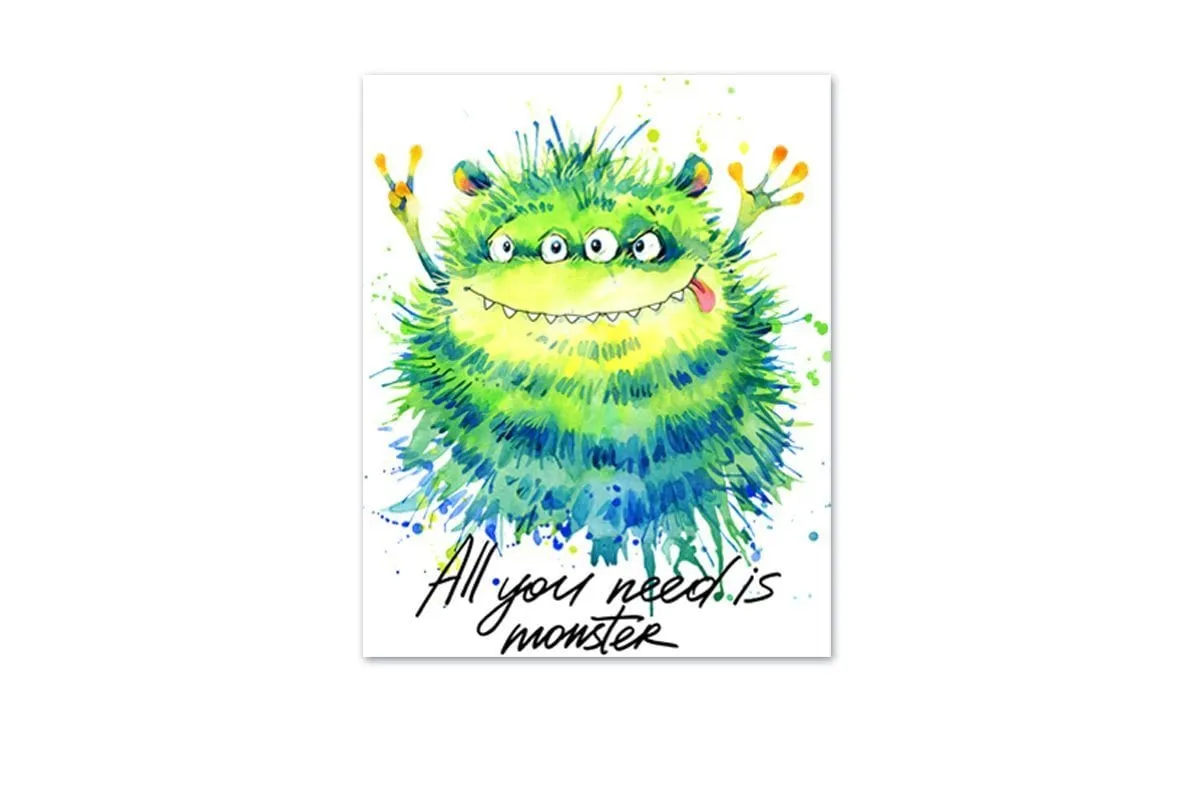 Green Monster | Kids Wall Art Print