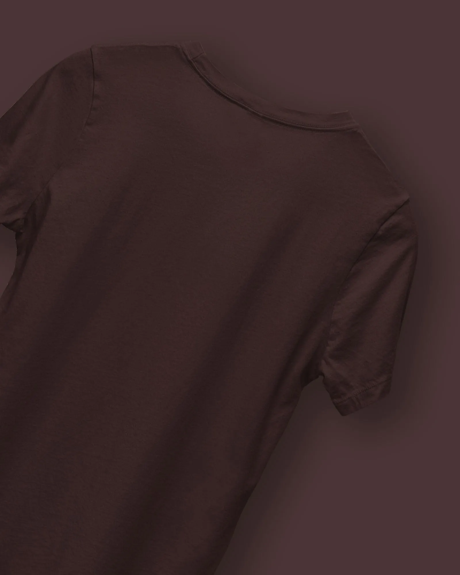 Half Sleeves Crew Neck: Chocolate