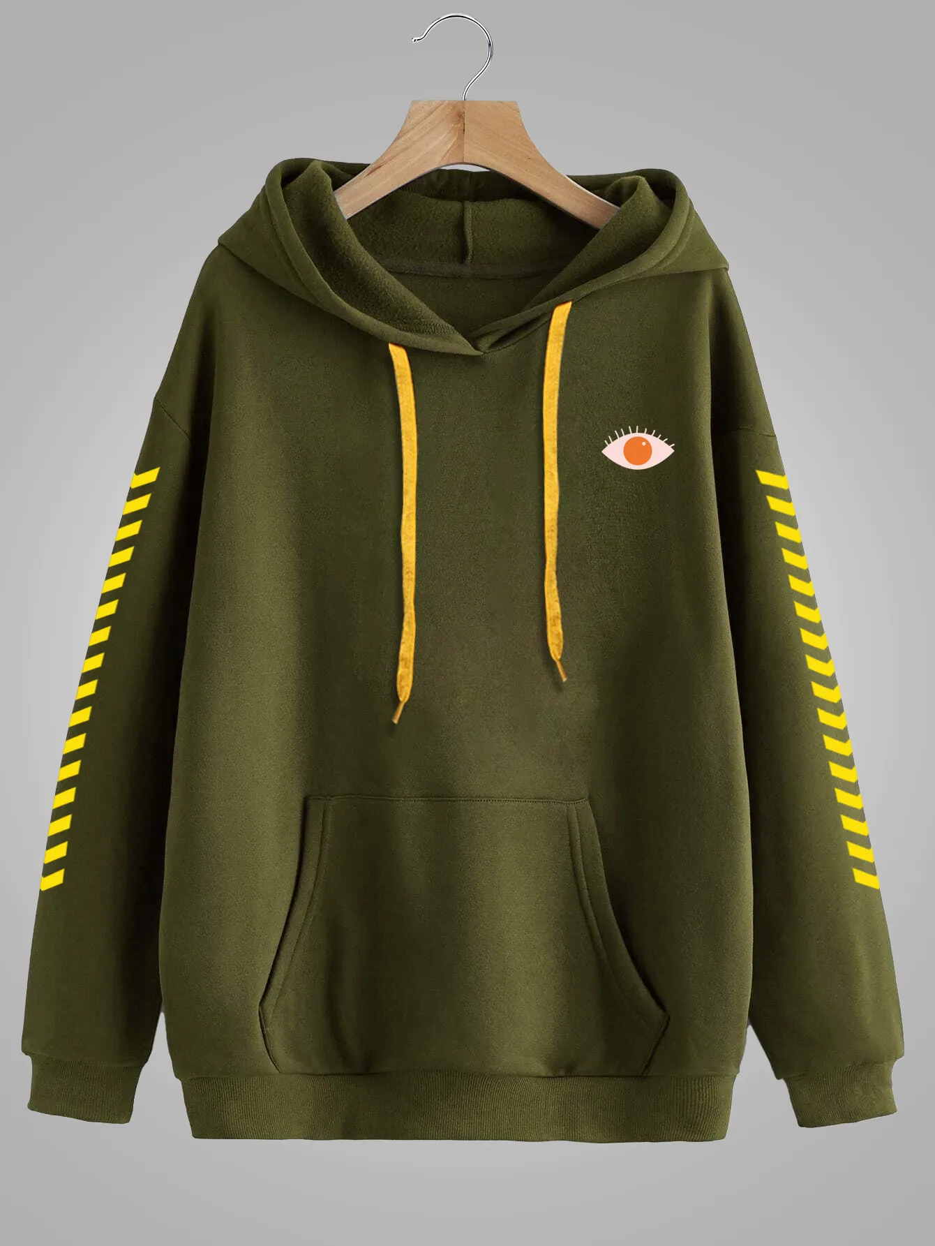 Hold the Vision, Embrace the Olive: Men's Pullover Hoodie