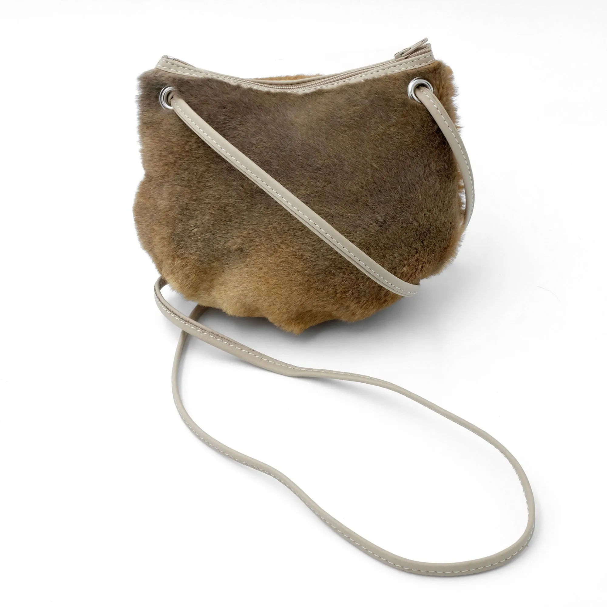 Kangaroo Fur Round Bag - Genuine Kangaroo Fur Bag - 100% Australian Made