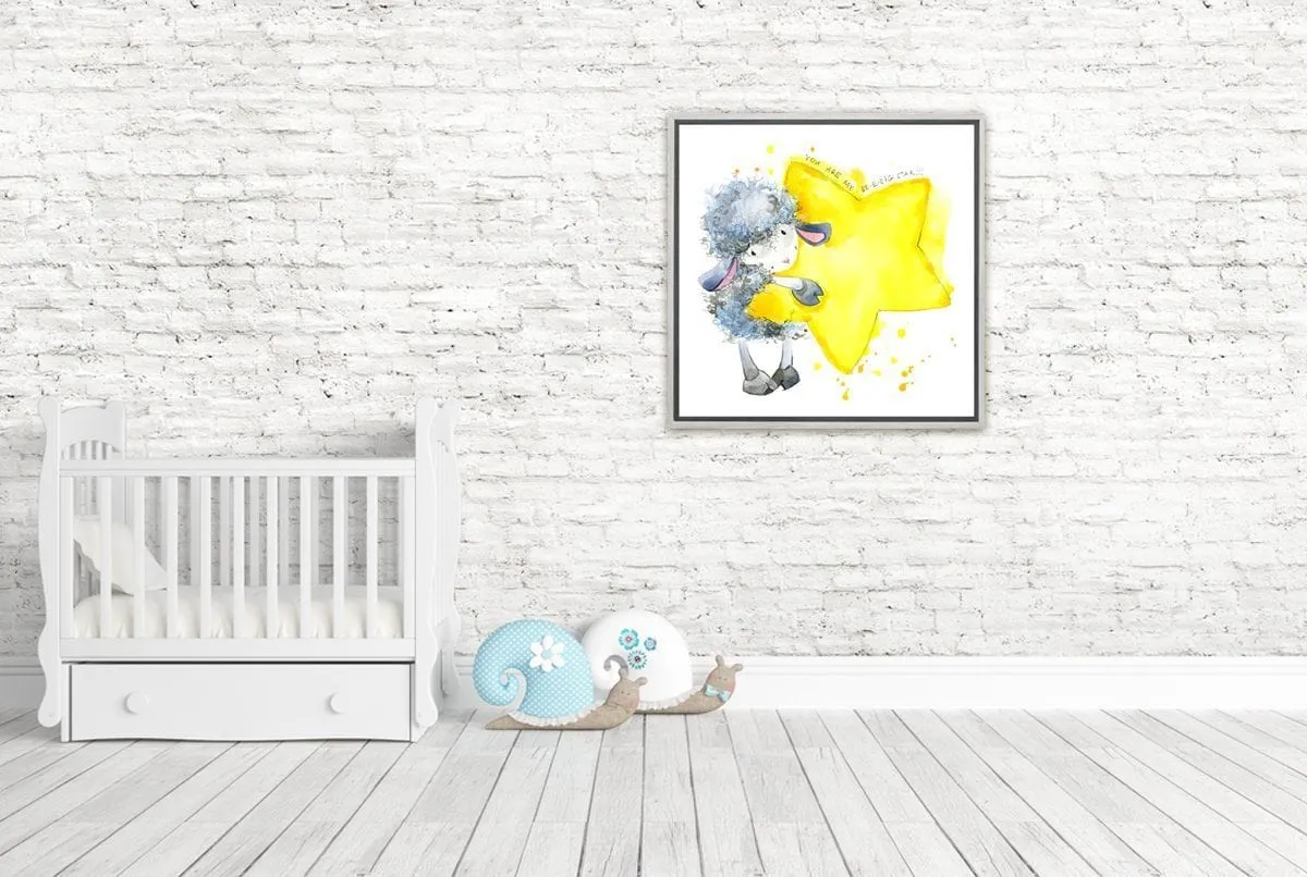 Lamb Baby Star | Canvas Wall Art Print