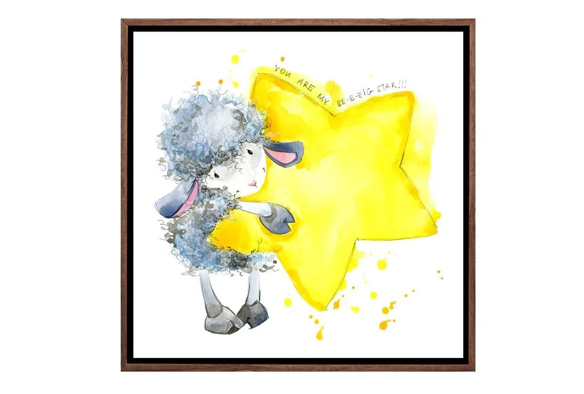 Lamb Baby Star | Canvas Wall Art Print