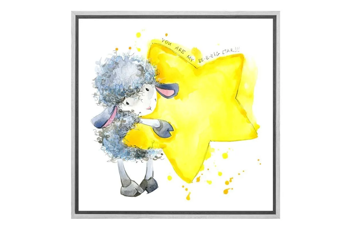 Lamb Baby Star | Canvas Wall Art Print