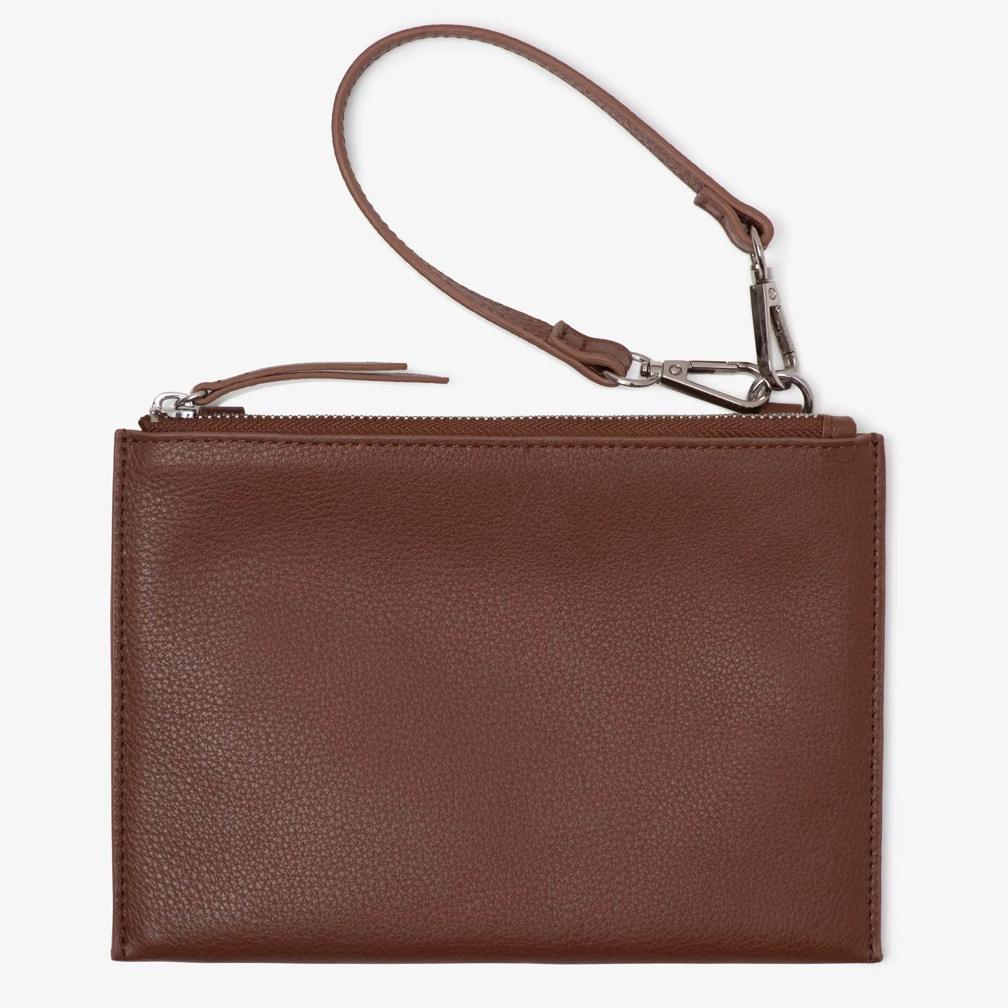 Leather Mini Clutch -  Tan