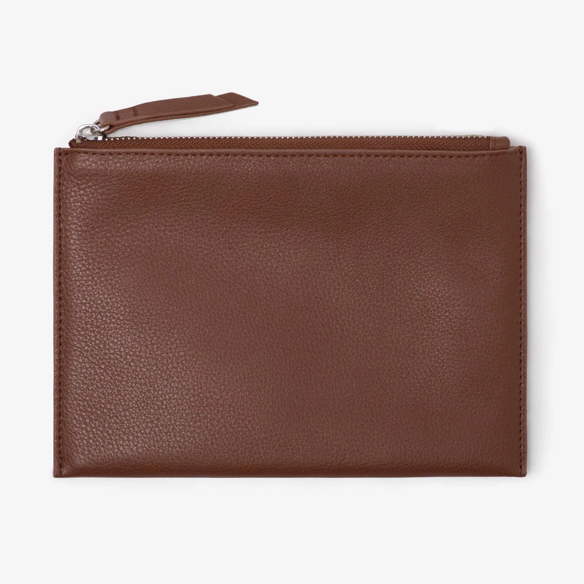 Leather Mini Clutch -  Tan