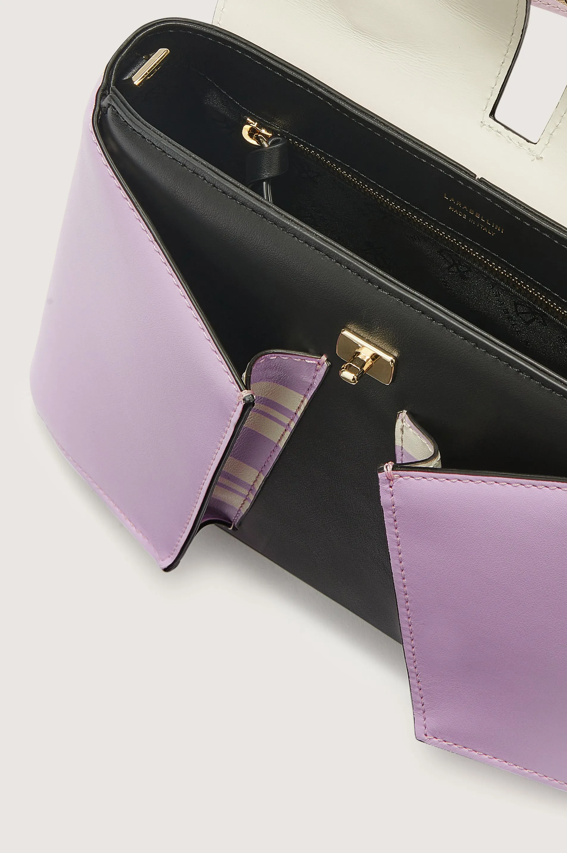 LIZ FLAP MINI STRIPES LILAC