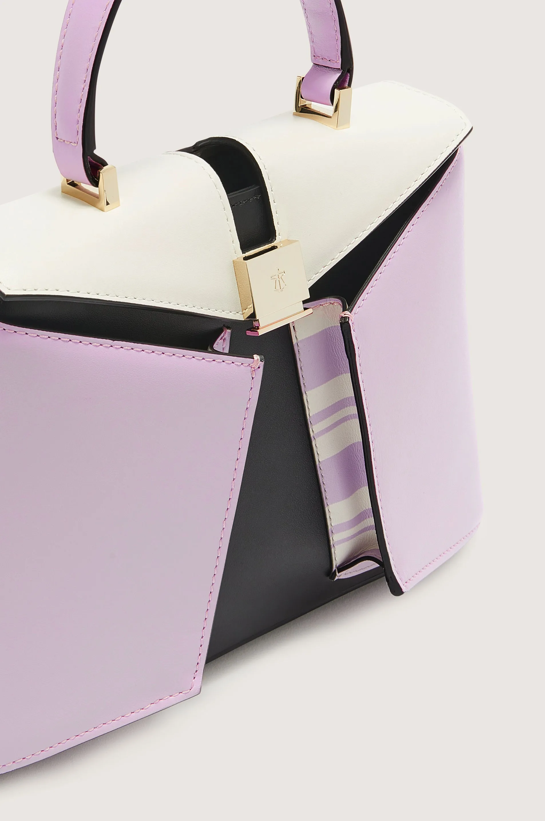 LIZ FLAP MINI STRIPES LILAC