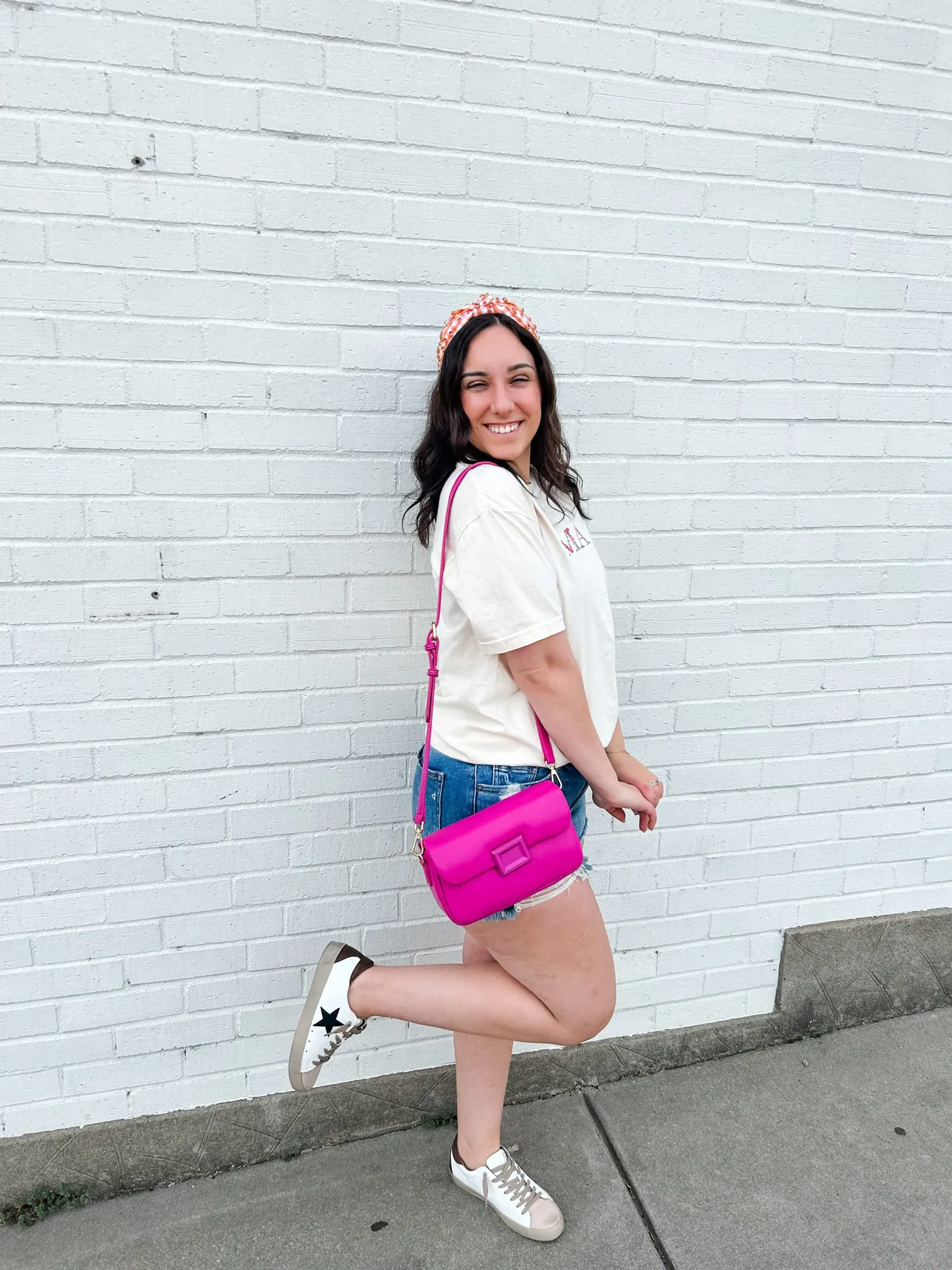 Magenta Square Pillow Bag