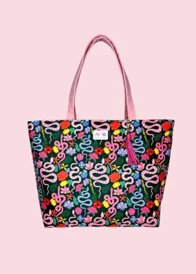 Makeup Junkie Bags - Floral Snake Tote [Pre-Order]