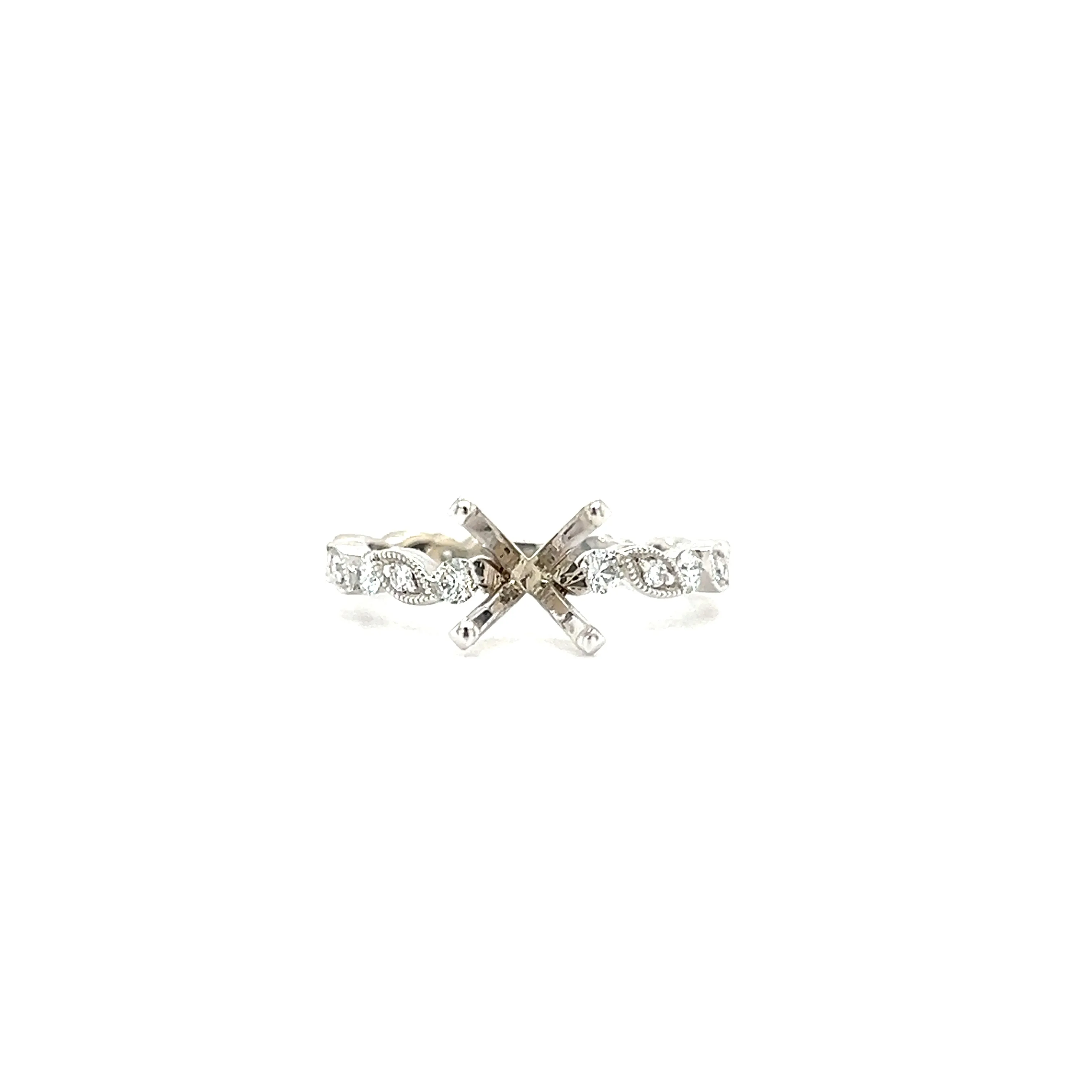 Marquise Diamond Ring Setting with 0.45ctw of Diamonds in 14K White Gold