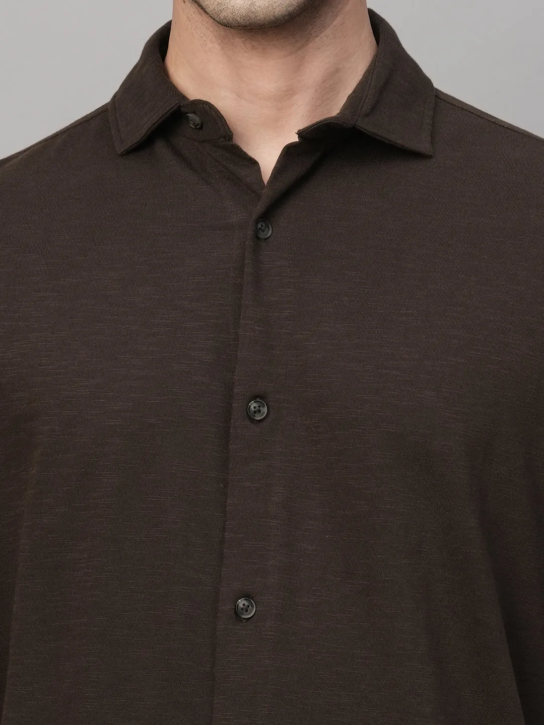 Men's Brown Cotton Regular Fit Tshirts